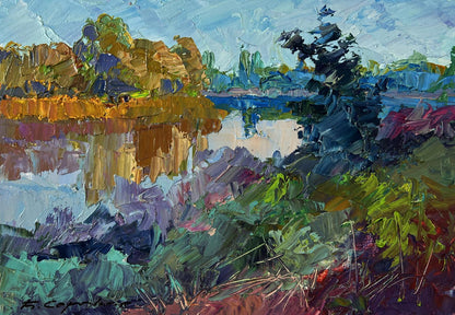 Impressionistic oil painting The world is in water by Boris Serdyuk