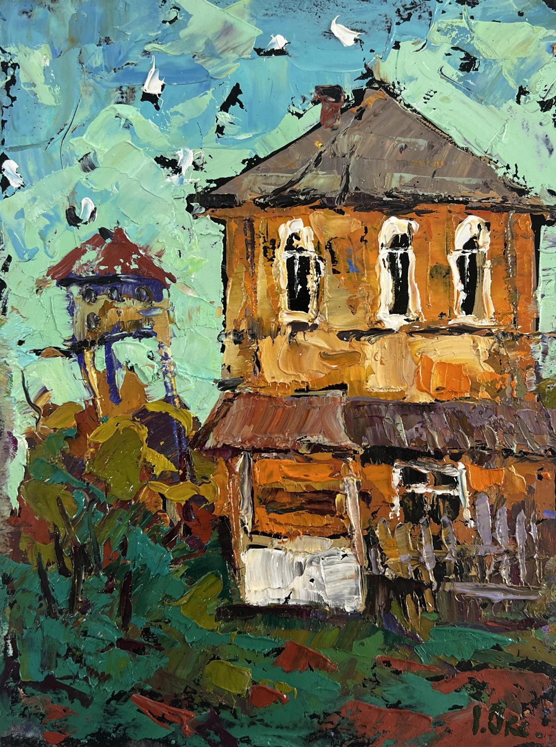 Oil painting Winds and sun of summer Oksana Ivanyuk orange house