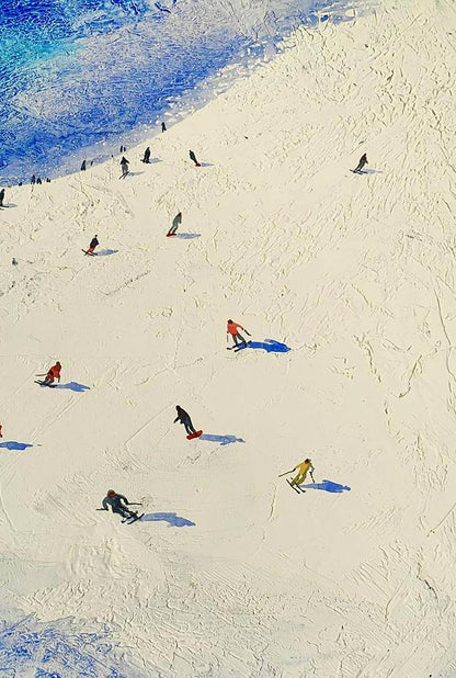 Watercolor painting Descent from Snow Mountain Olena Klimenko