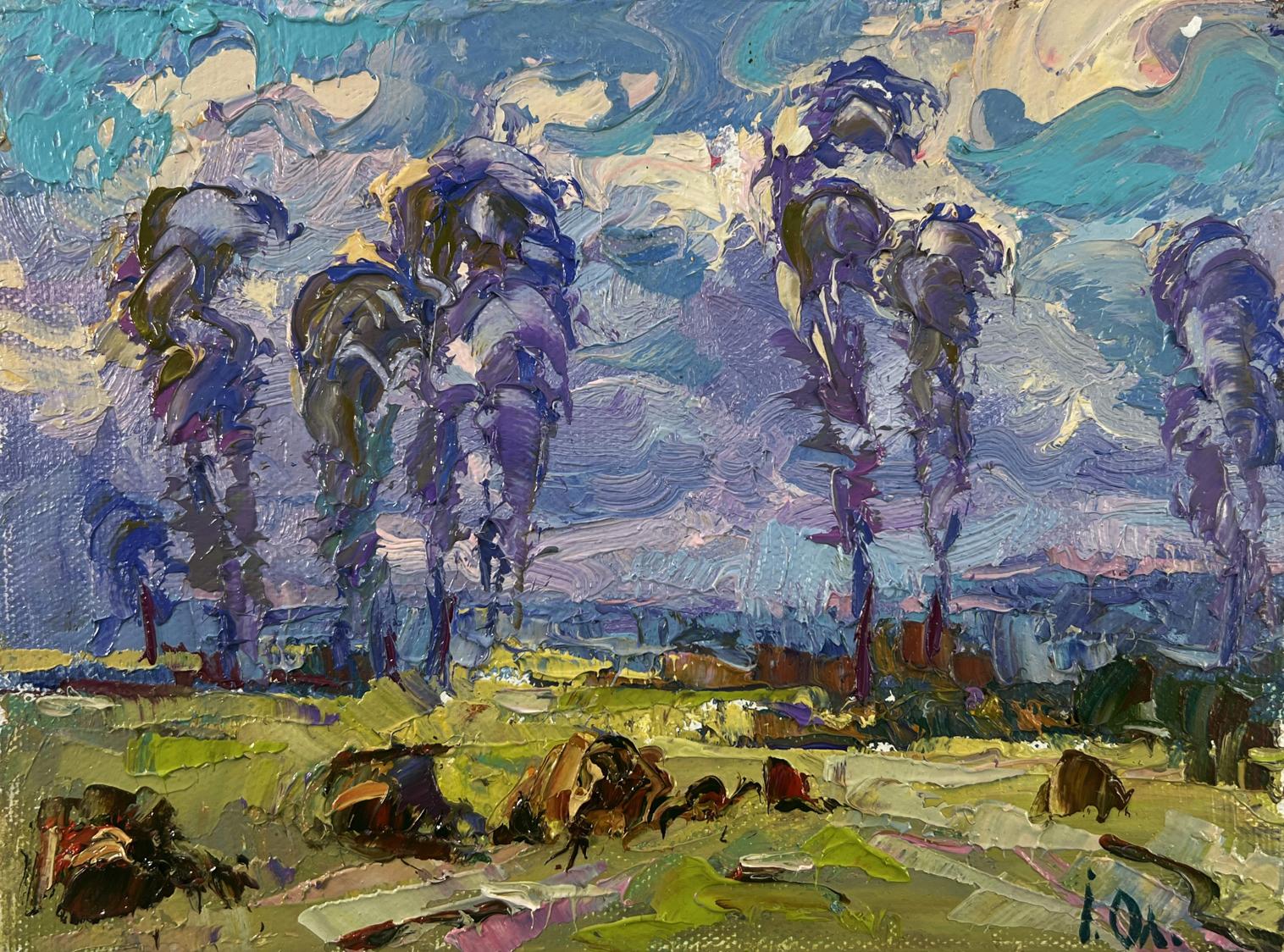 Vibrant impressionist oil painting Spring coolness hugging the earth by Oleksiy Ivanyuk