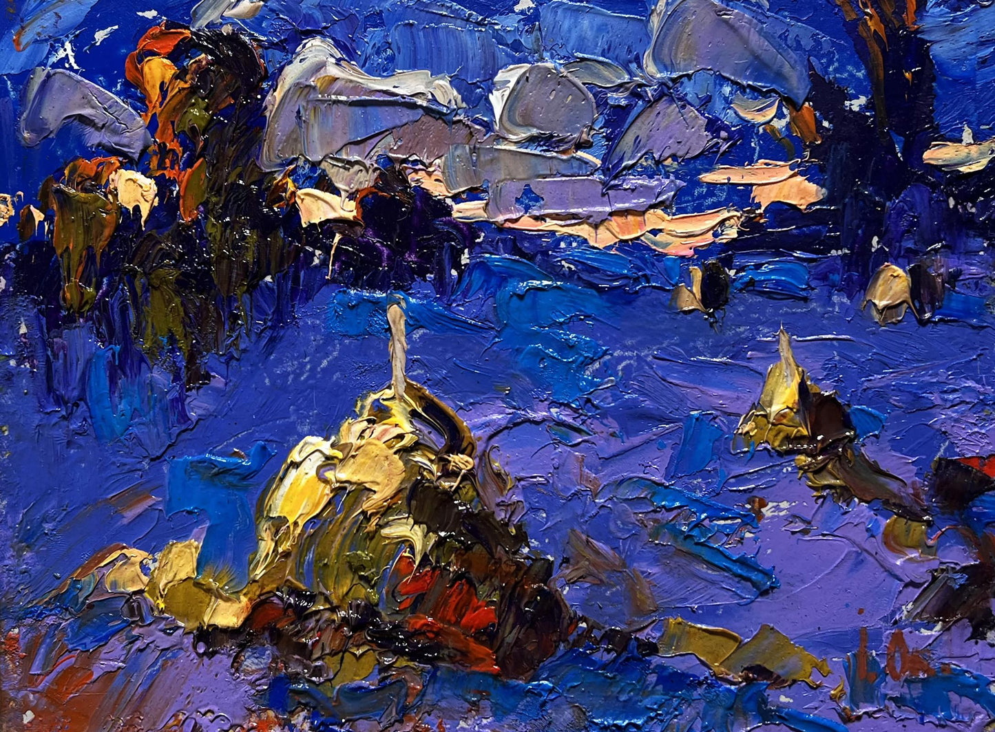 Vibrant impressionist oil painting The last rays of the sun by Oleksiy Ivanyuk