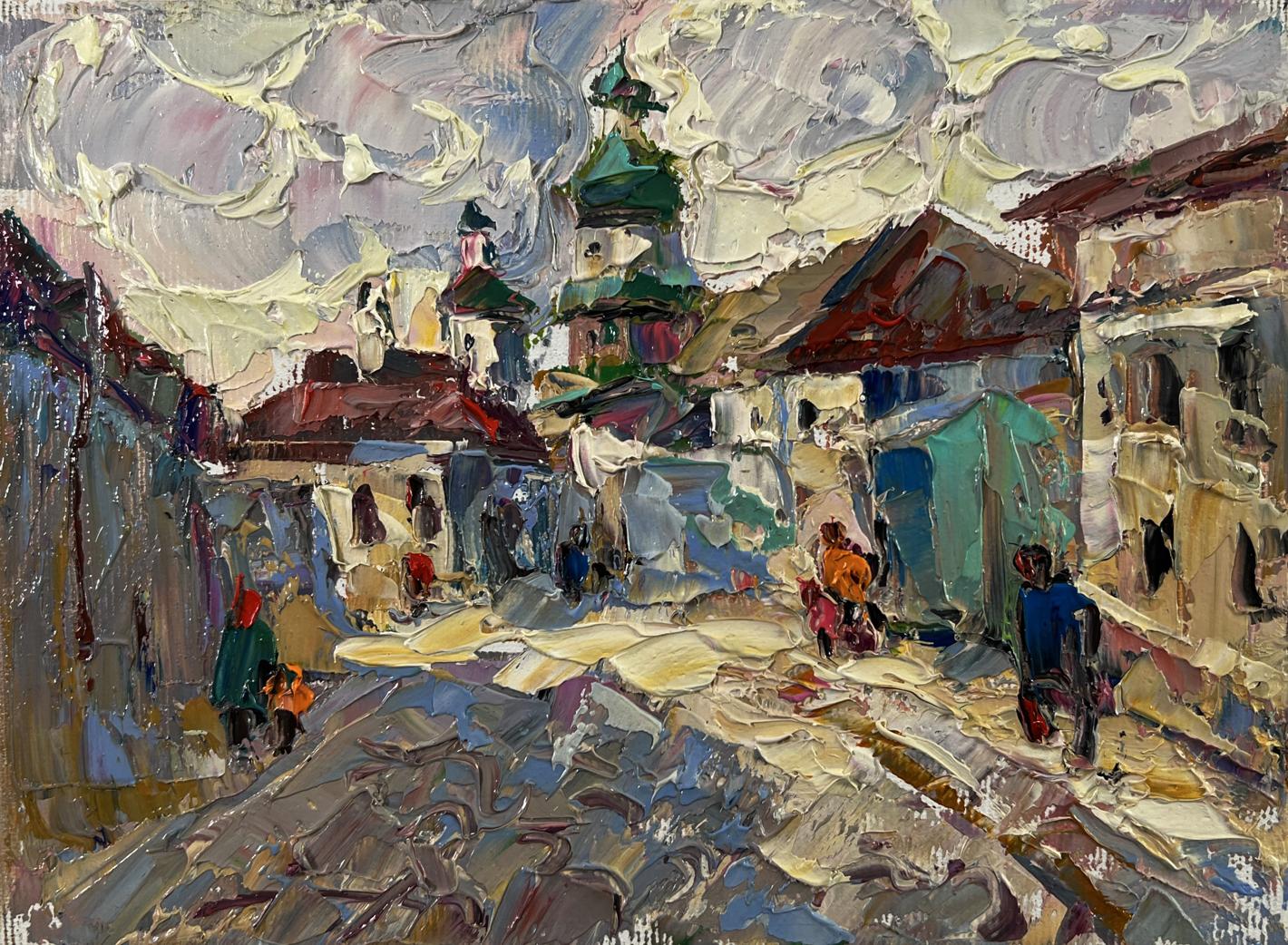 Impressionistic oil painting Morning city by Oleksiy Ivanyuk