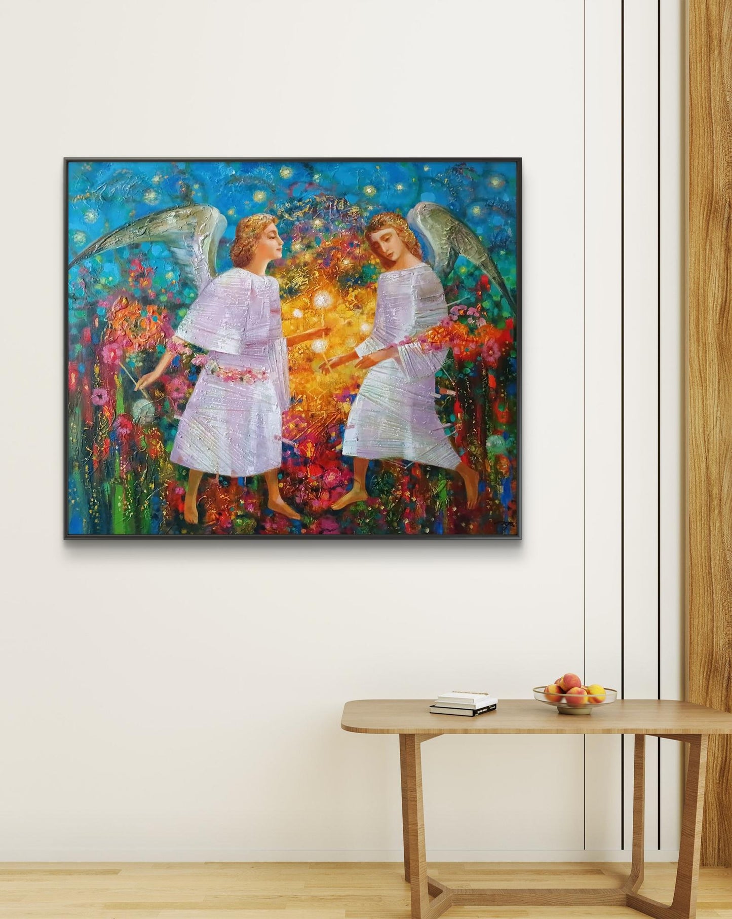 Abstract oil painting Two angels Anatoly Tarabanov