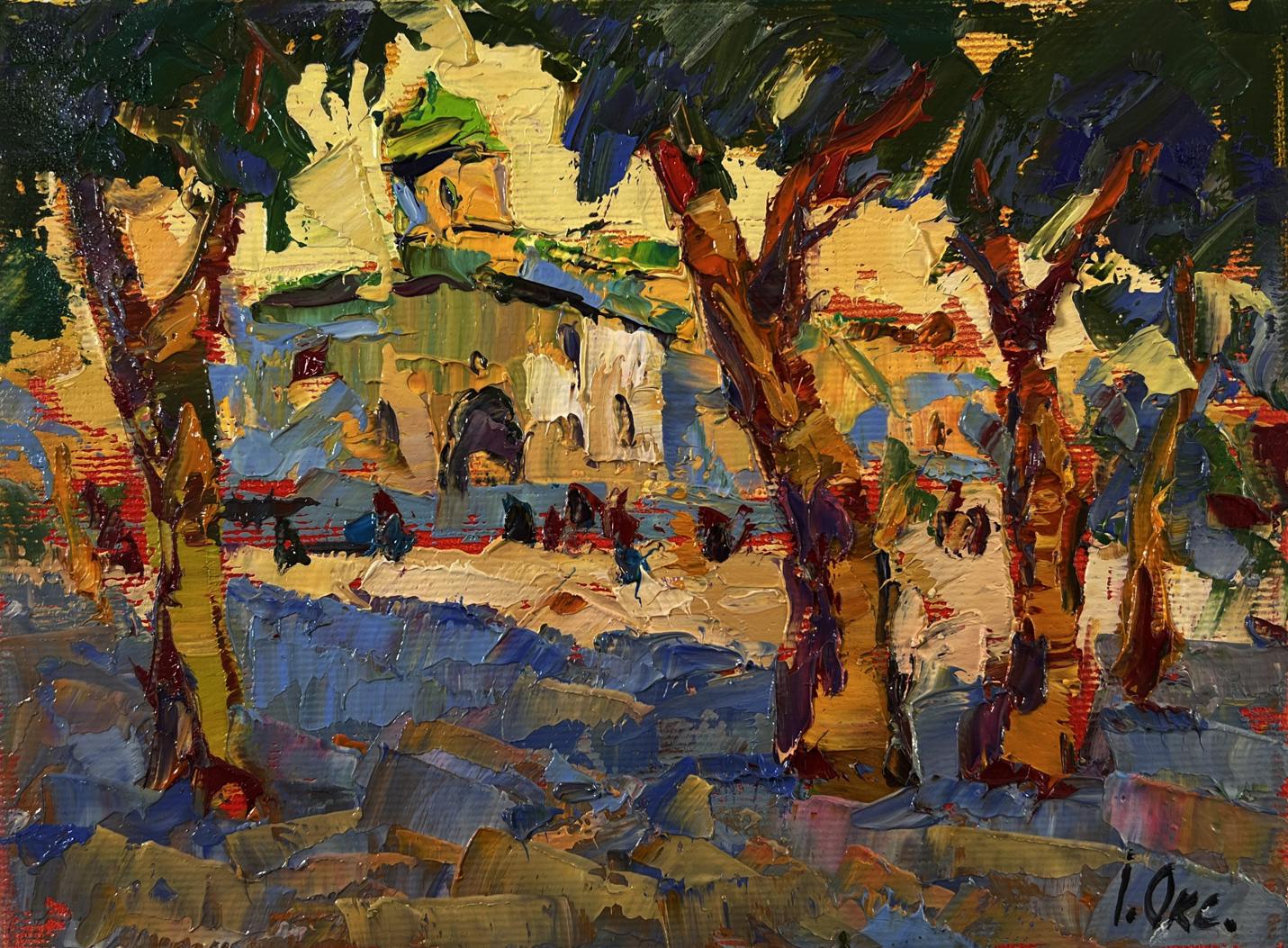 Vibrant impressionist oil painting Evening sound of the bell by Oksana Ivanyuk