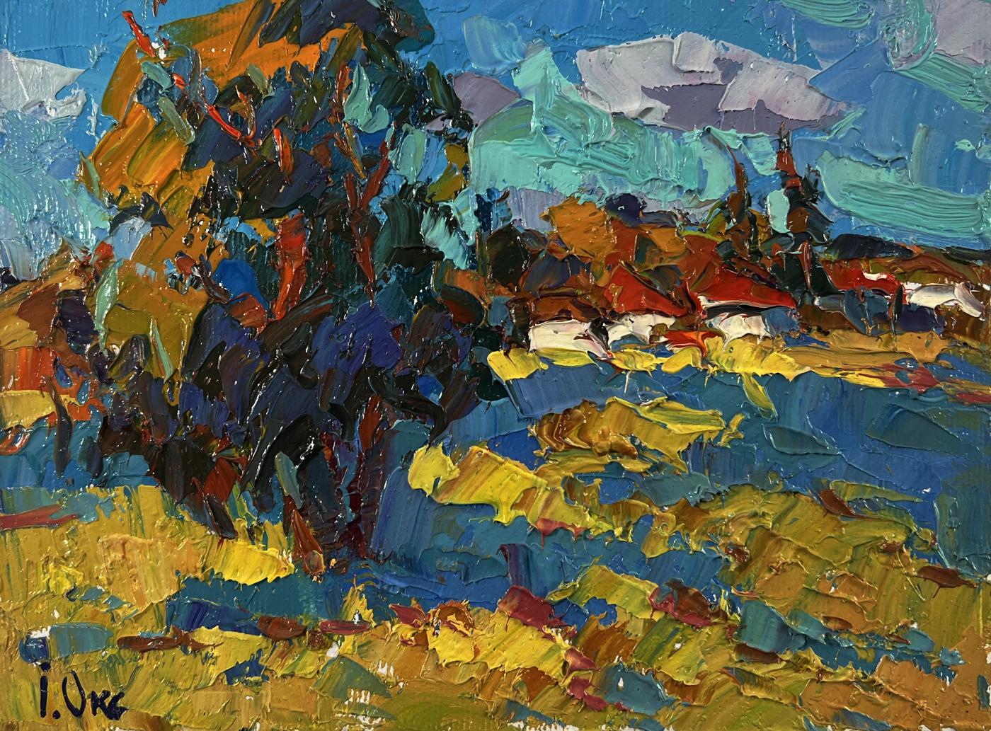 Vibrant impressionist oil painting Hot summer days by Oksana Ivanyuk