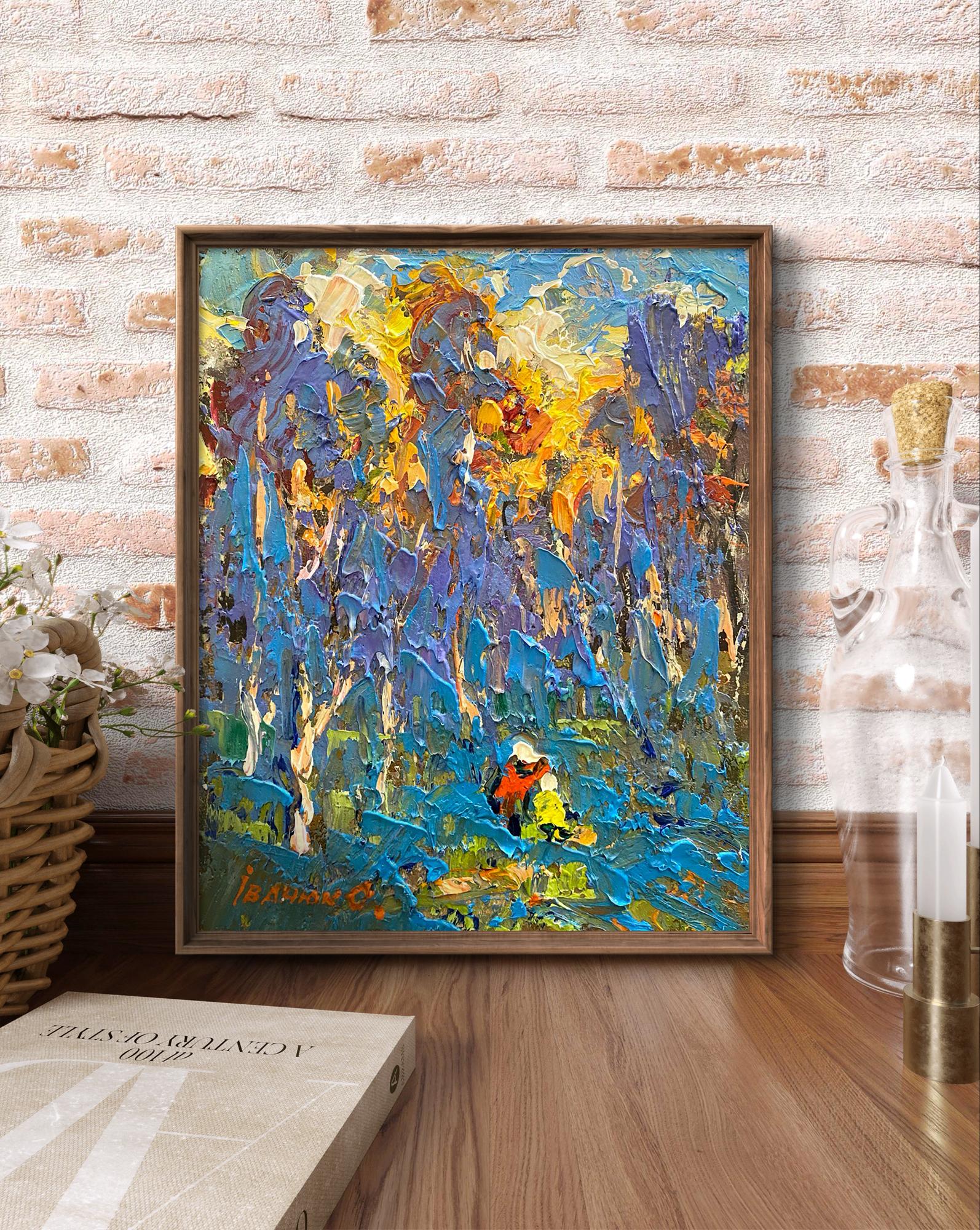 Oleksiy Ivanyuk Morning Frost oil painting of vibrant impressionist trees