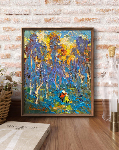 Oleksiy Ivanyuk Morning Frost oil painting of vibrant impressionist trees