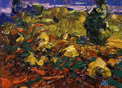 Vibrant impressionist oil painting The edge of a plowed field by Oleksiy Ivanyuk