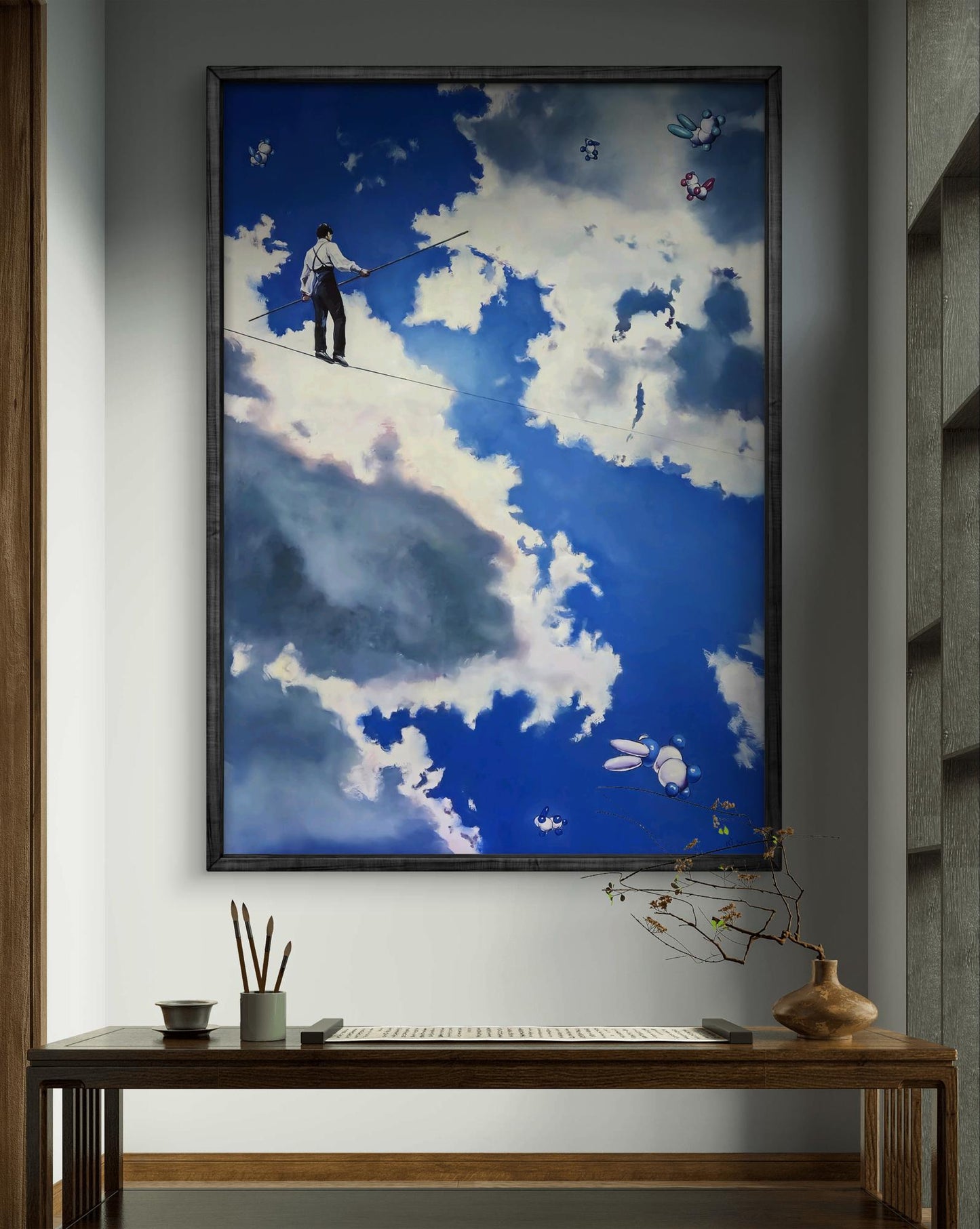 Oil painting Equilibrium Equation by Igor Konovalov in dark frame
