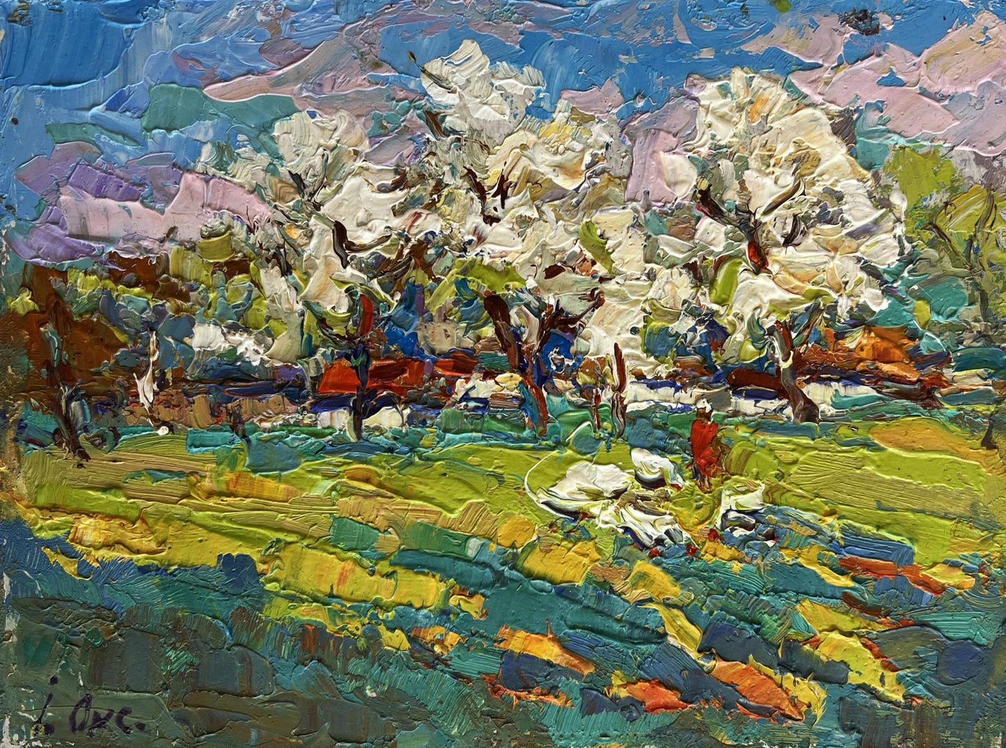 Vibrant impressionist oil painting Spring has come by Oksana Ivanyuk