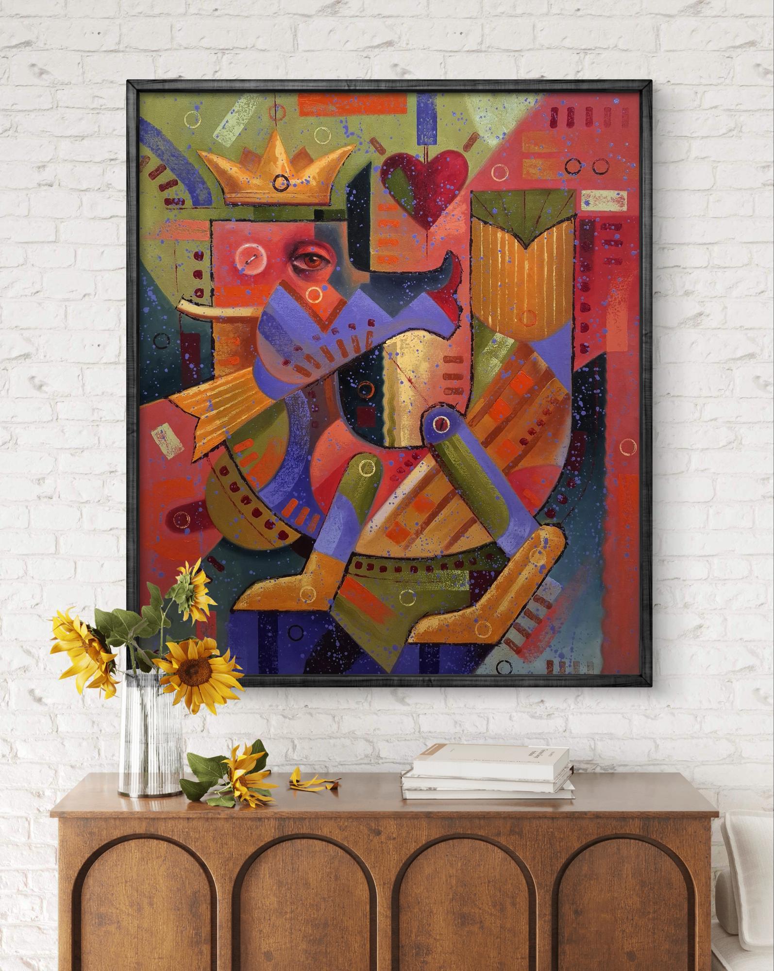 Oil painting Queen colors by Sergiy Voichenko in black frame