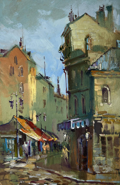 Vibrant impressionistic oil painting Shadows of Old Venice by Yuriy Suprunchuk