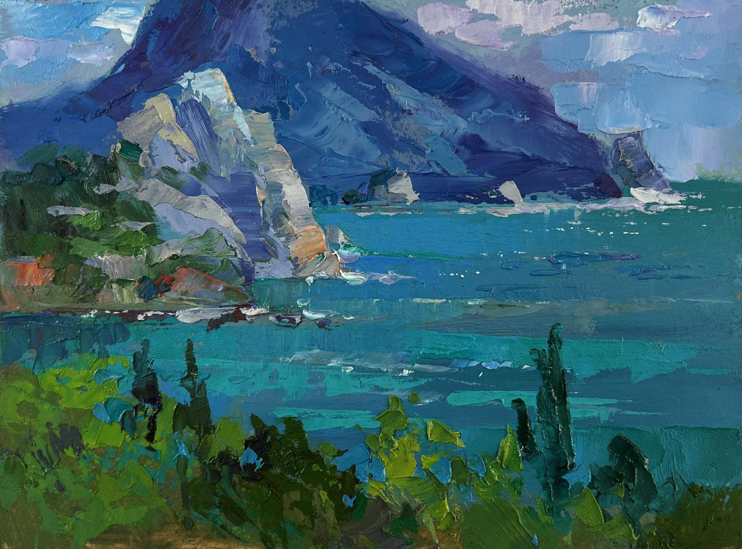 Oil painting The fusion of sea and mountains by Yuriy Suprunchuk