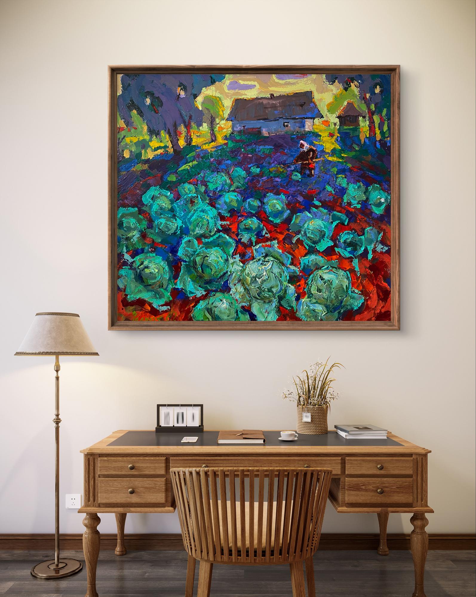 Oil painting Soft evening light by Oleksiy Ivanyuk in wooden frame