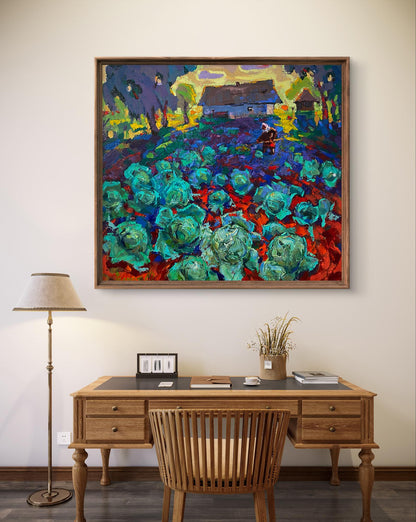 Oil painting Soft evening light by Oleksiy Ivanyuk in wooden frame
