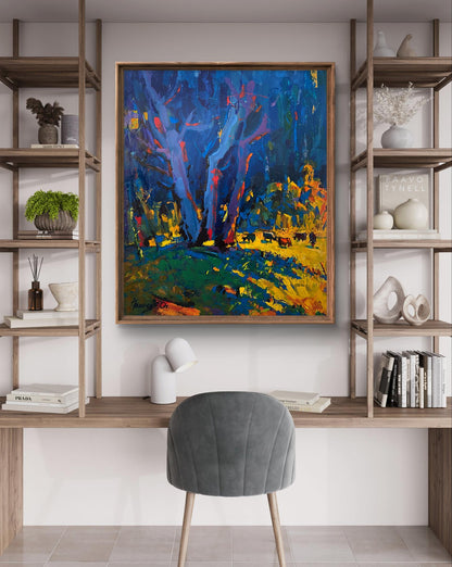 Vibrant Oleksiy Ivanyuk oil painting In the shade of the sedges in wooden frame