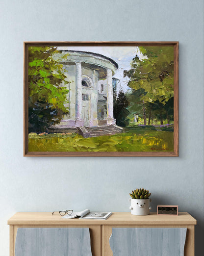 Framed oil painting of White administration building by Boris Serdyuk