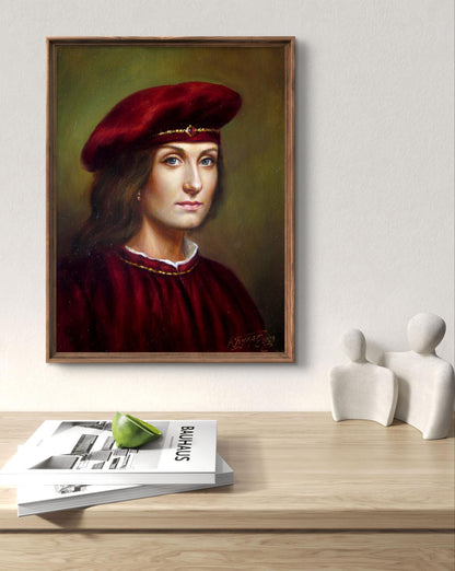 Oil painting A smile through the ages by Valeriy Bulat in wooden frame