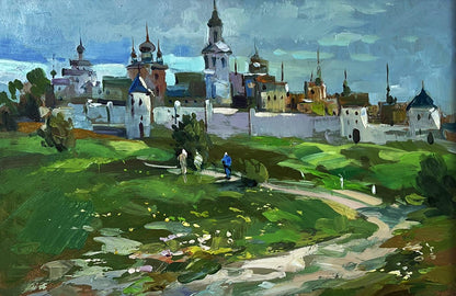 Vibrant impressionistic oil painting of City Monastery by Yuriy Suprunchuk