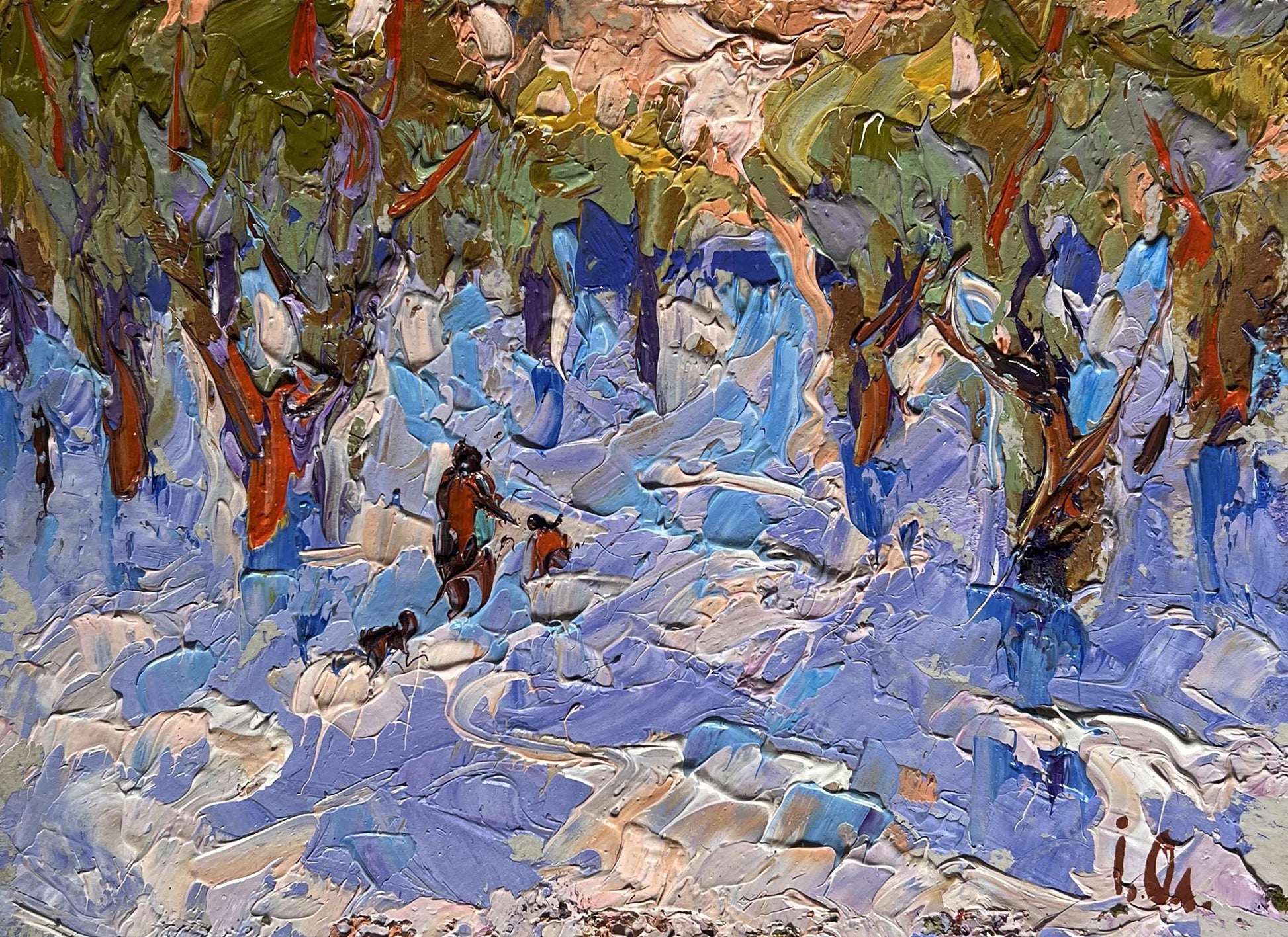 Oil painting In the winter forest park by Oleksiy Ivanyuk