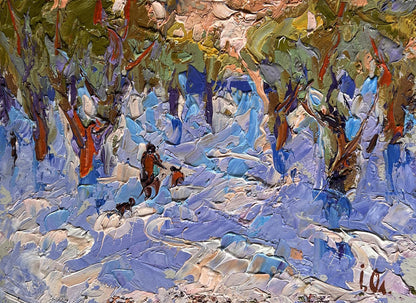 Oil painting In the winter forest park by Oleksiy Ivanyuk