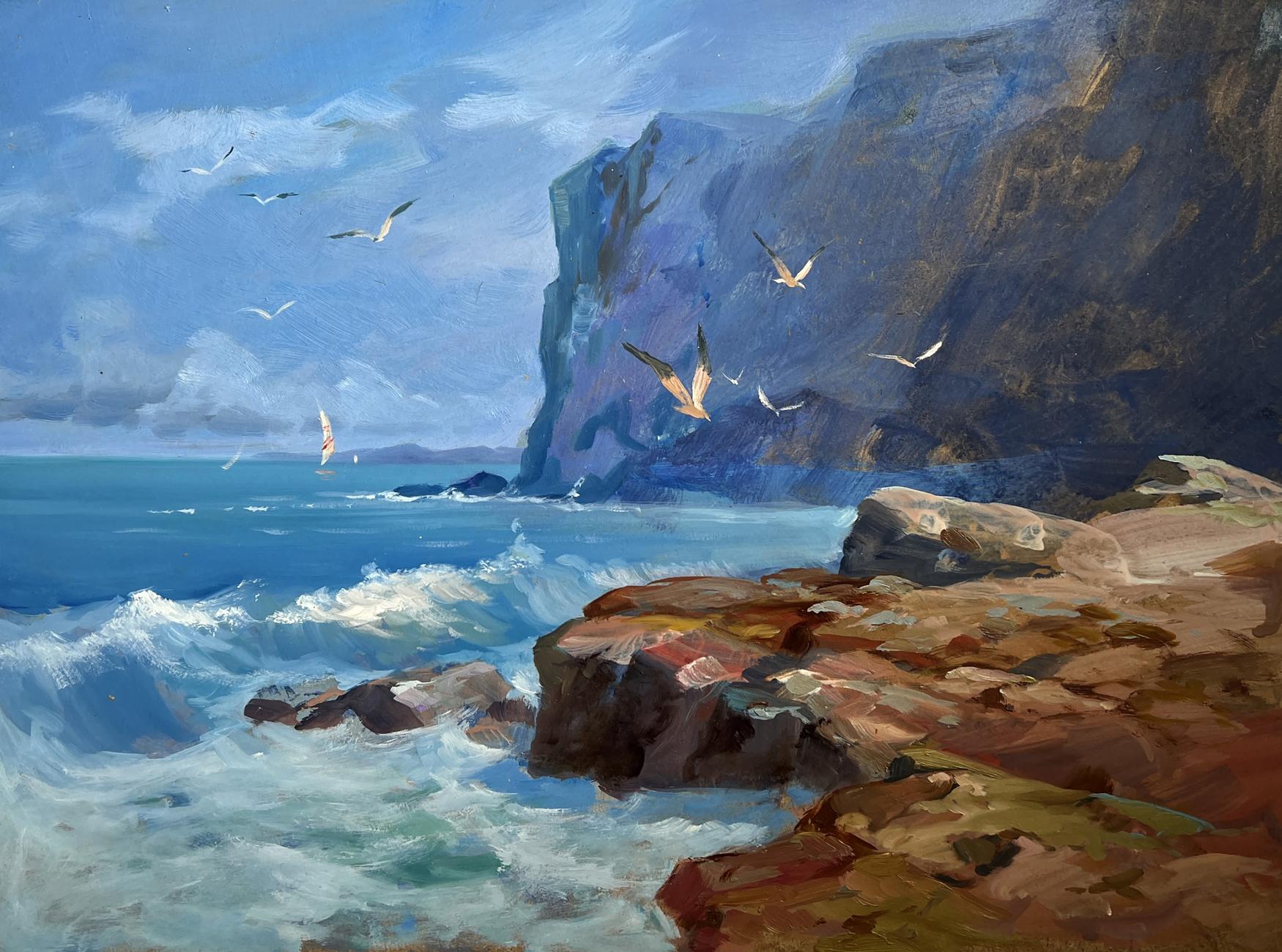 Vibrant oil painting Sea Breeze on a Clear Day by Yuriy Suprunchuk