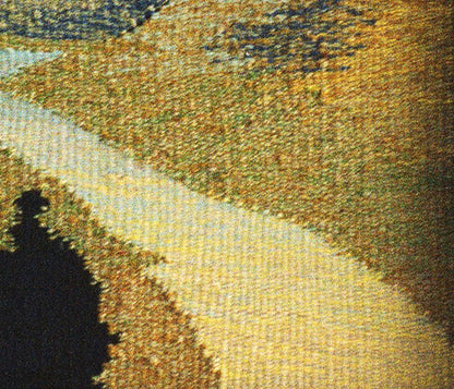 Handmade Vasily Korkishko tapestry rug with textured beige path