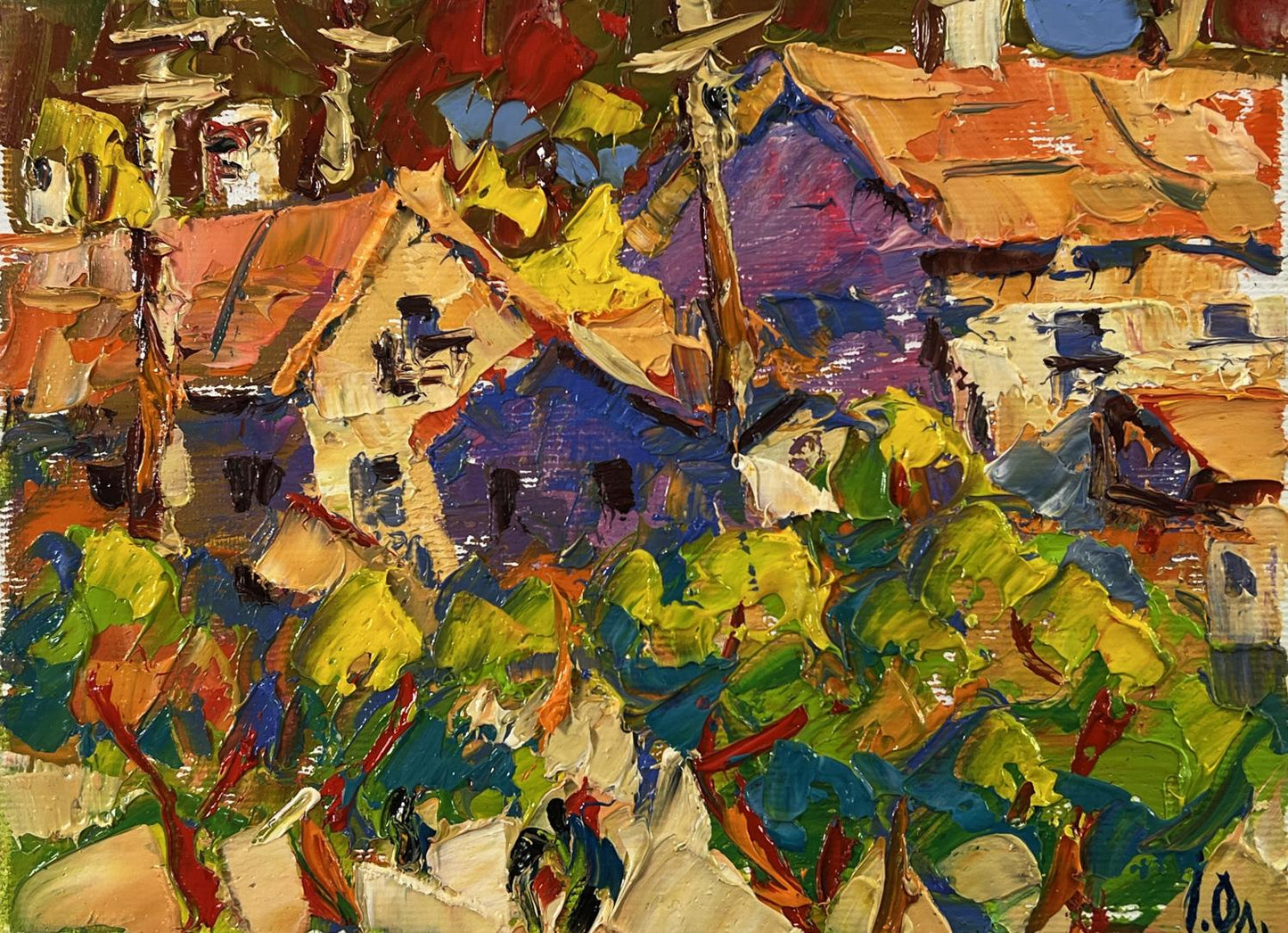 Vibrant impressionist oil painting Summer village heat by Oleksiy Ivanyuk