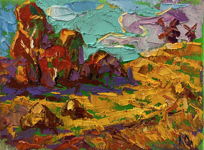 Vibrant impressionist oil painting Autumn nature by Oleksiy Ivanyuk