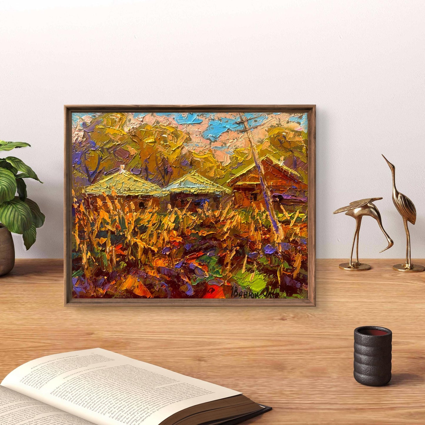 Oil painting The sun sets over the ancestral hill by Oleksiy Ivanyuk