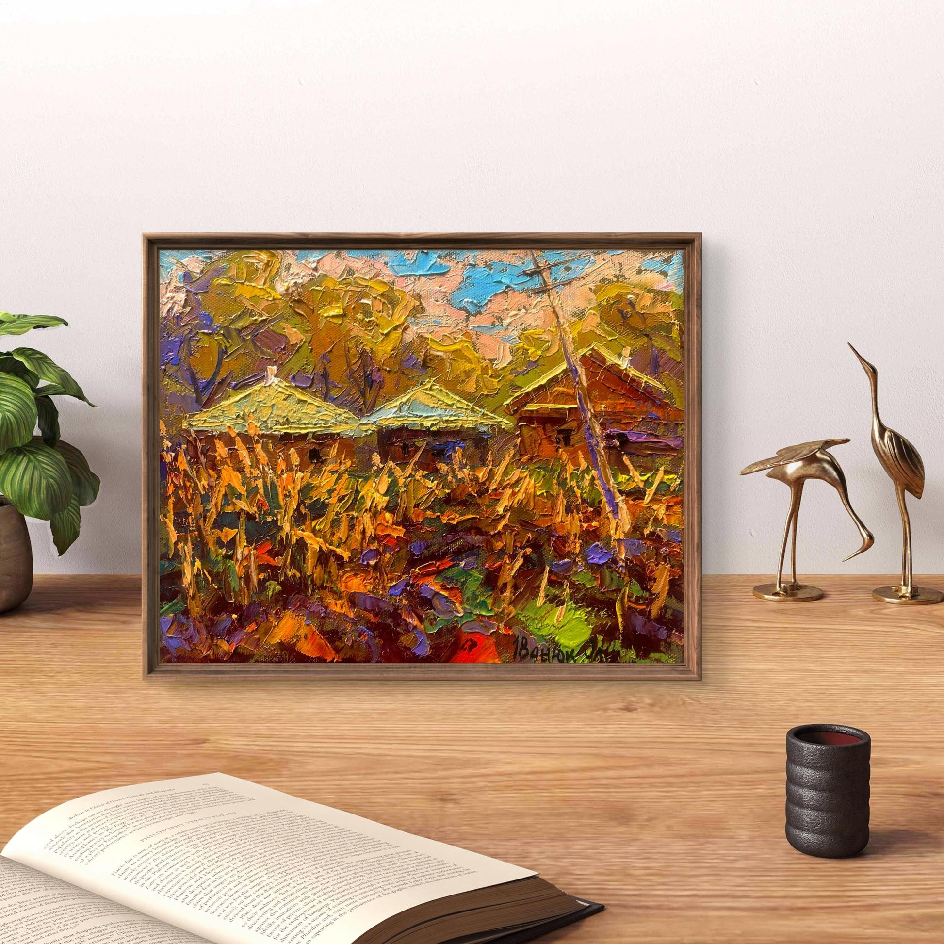 Oil painting The sun sets over the ancestral hill by Oleksiy Ivanyuk