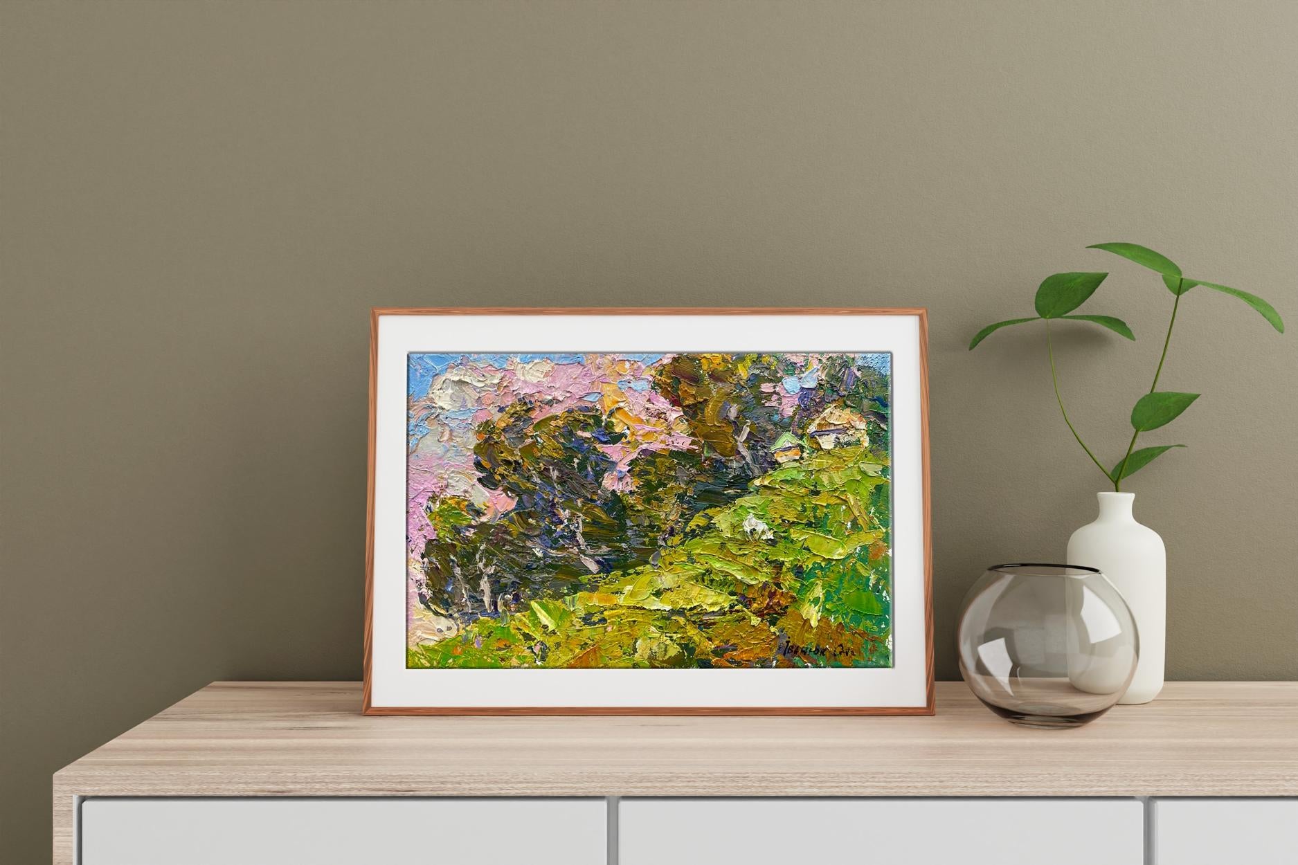 The painting Summer Breeze by Oleksiy Ivanyuk is installed on a drawer