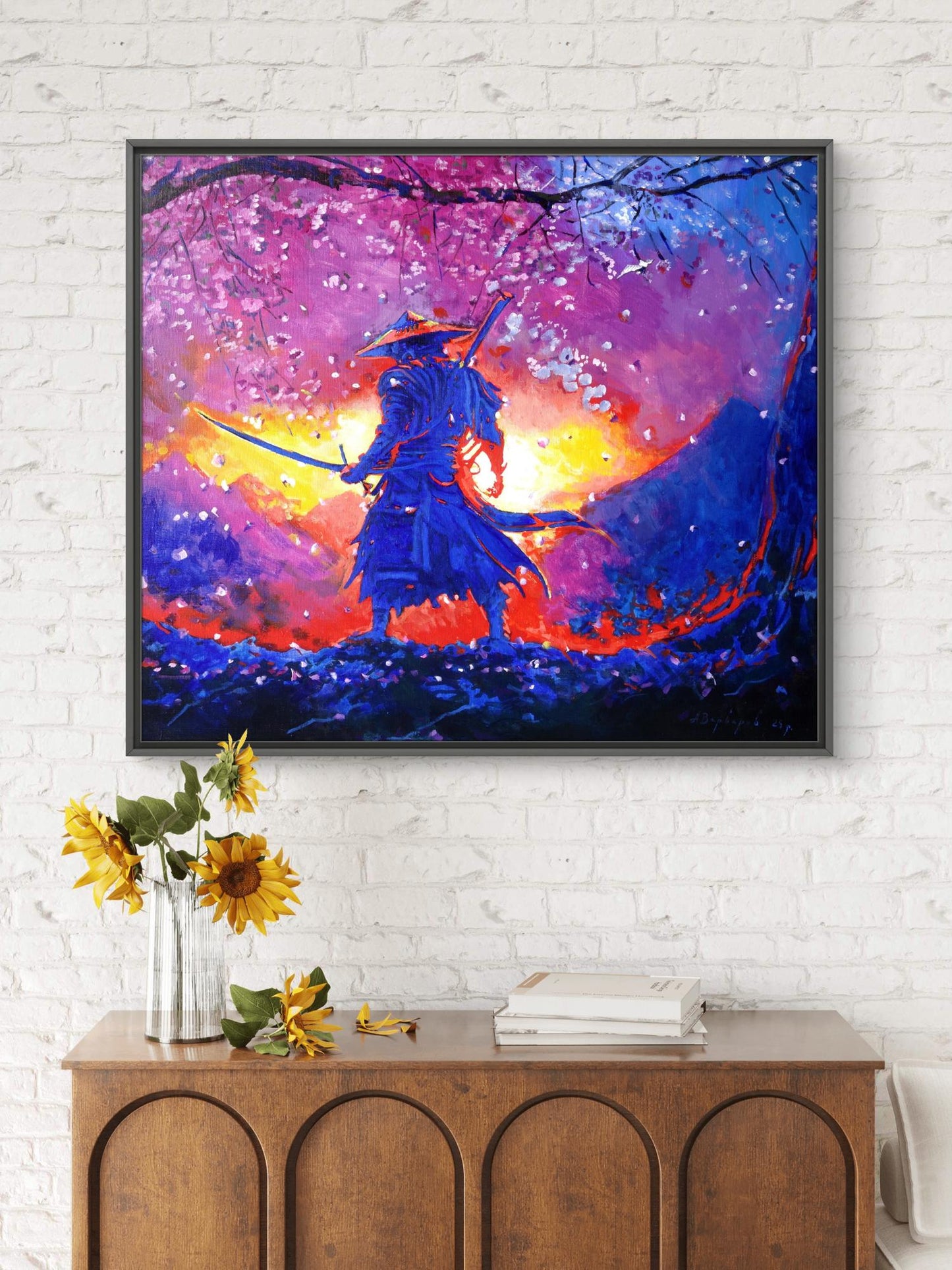Oil painting Samurai Spring Anatoly Varvarov