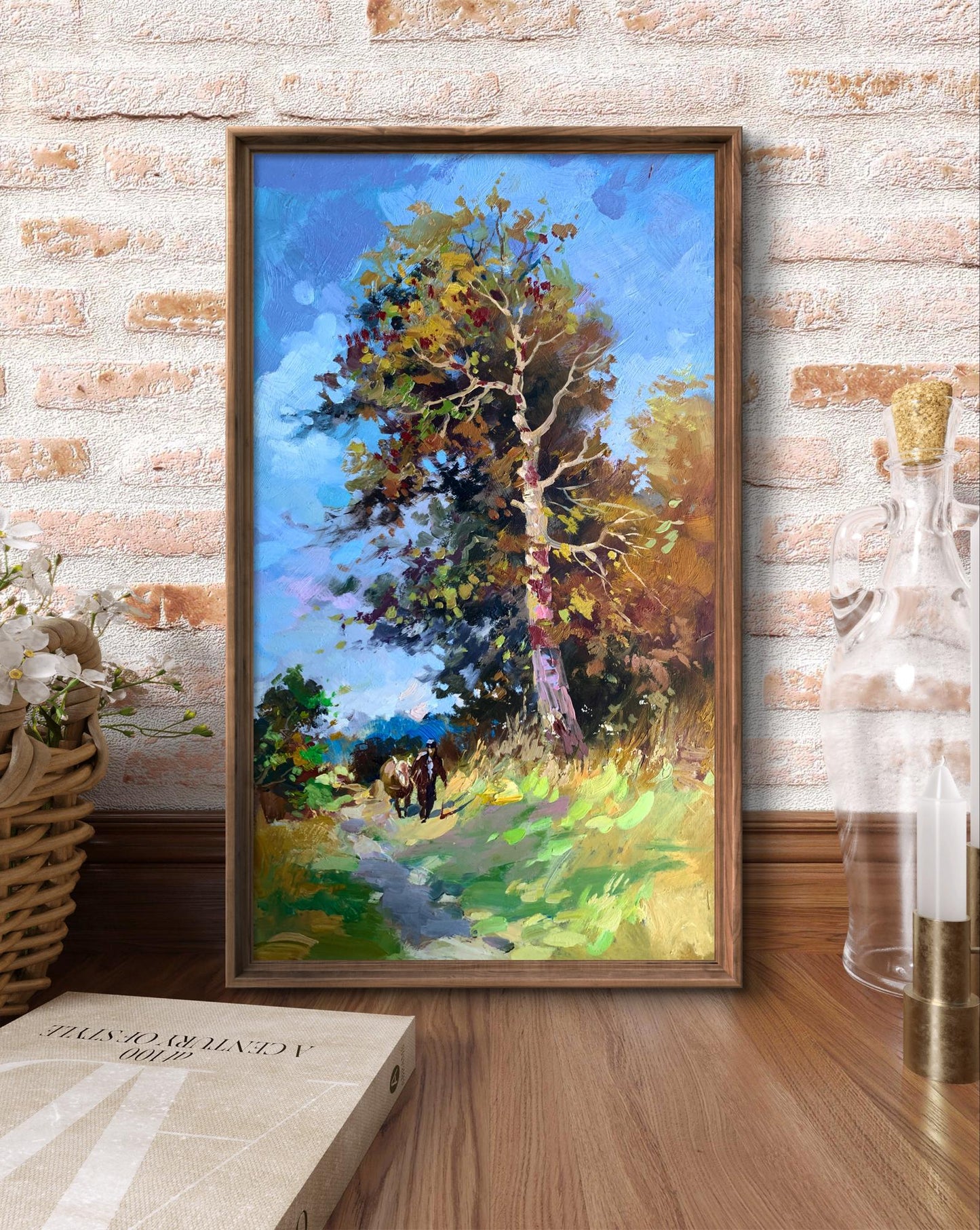 Framed impressionist oil painting Returning home by Yuriy Suprunchuk