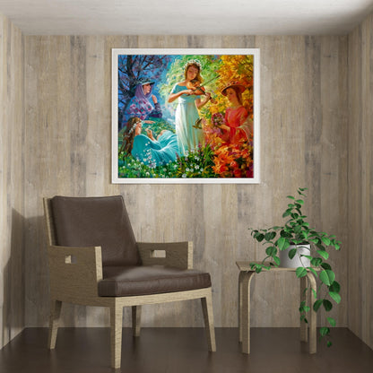 Abstract oil painting Seasons