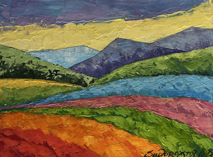 Vibrant impressionist oil painting Walking in the mountains by V. Zadorozhnya