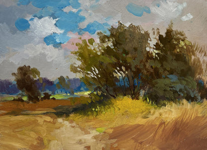 Vibrant impressionist oil painting The Road to the Golden Fields by Yuriy Suprunchuk