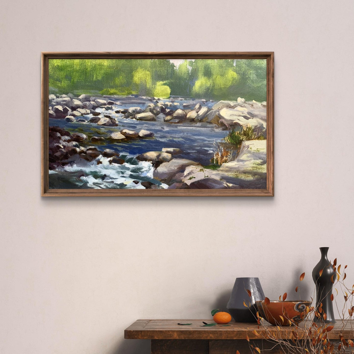 Oil painting Threshold to a Dream by Tatyana Derdey in wooden frame