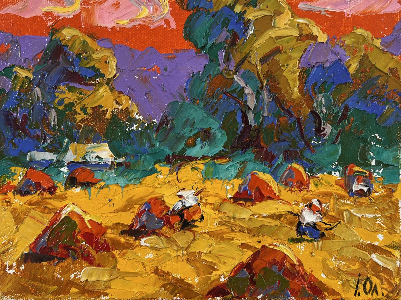 Vibrant impressionist oil painting Noon on the field by Oleksiy Ivanyuk