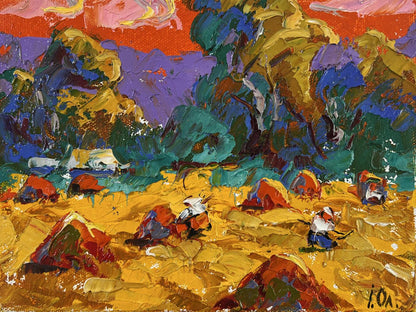 Vibrant impressionist oil painting Noon on the field by Oleksiy Ivanyuk
