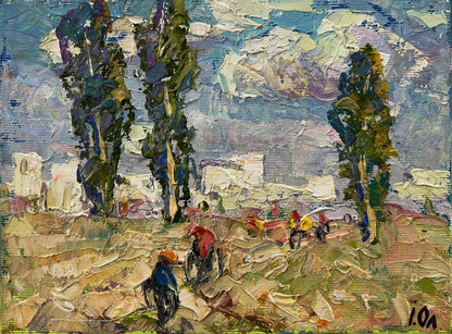 Impressionistic oil painting Heat outside the city by Oleksiy Ivanyuk