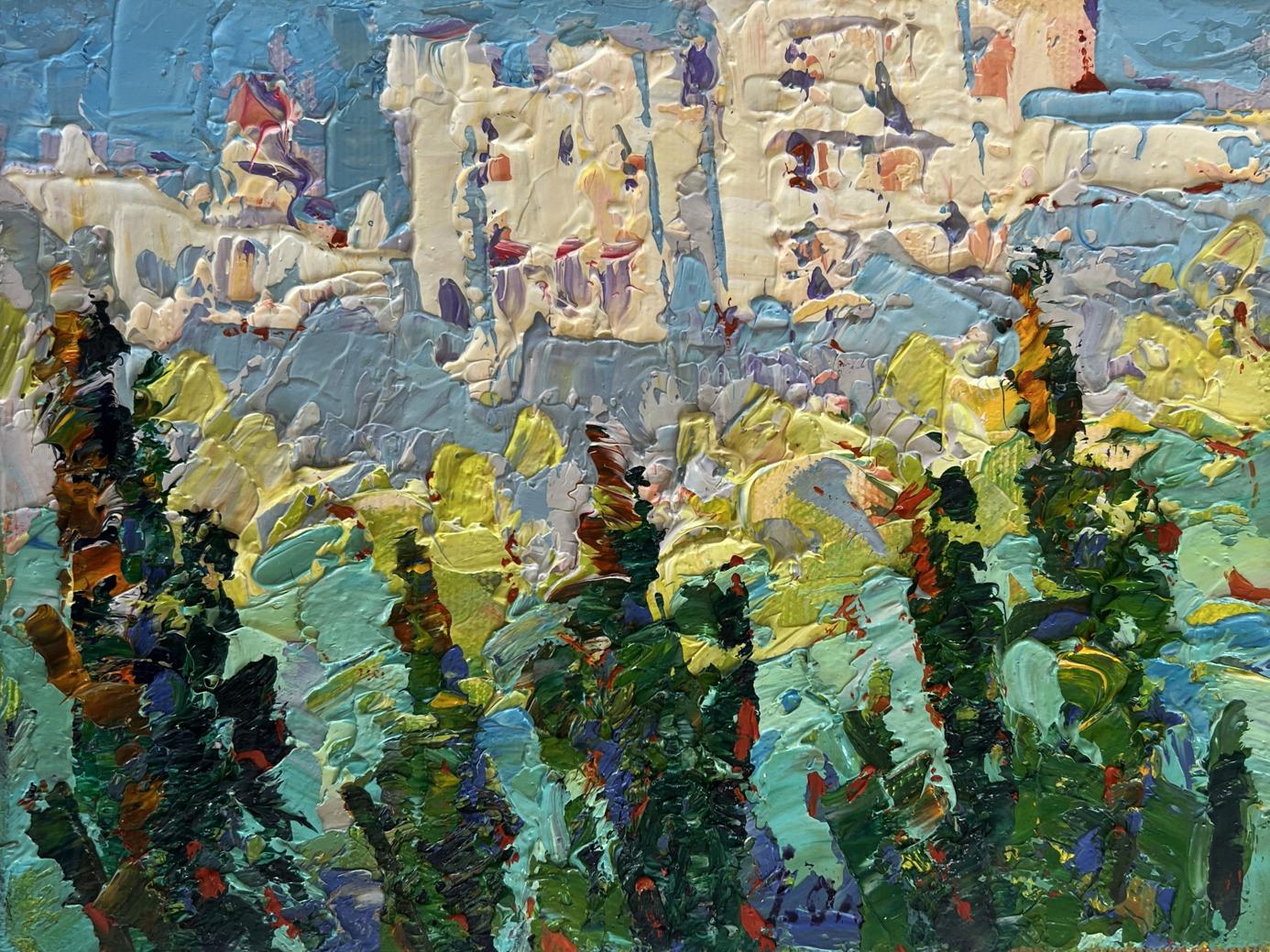 Vibrant impressionist oil painting Sunny summer city by Oleksiy Ivanyuk