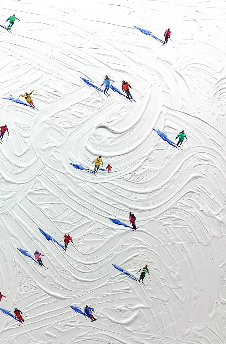 Watercolor painting Between Sky and Snow Olena Klimenko