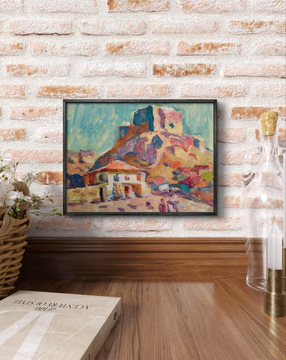 Oil painting Central Asia by Yury Konovalov in black frame