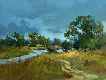 Textured oil painting of river Yuriy Suprunchuk flood by Yuriy Suprunchuk