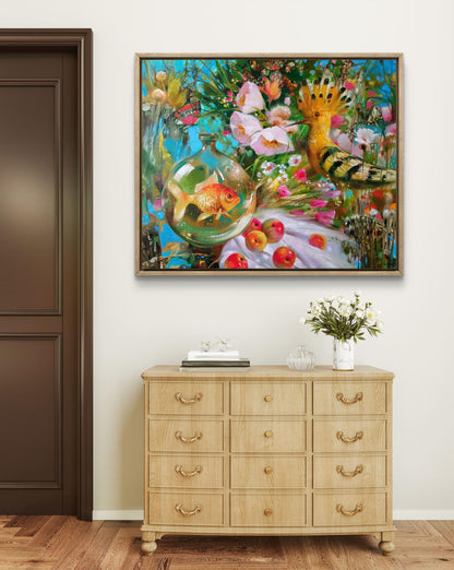 Abstract oil painting Festive Fauna Anatoly Tarabanov