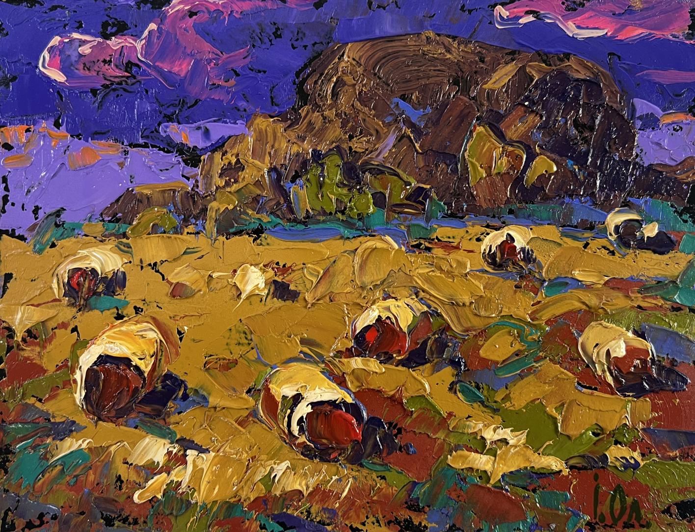 Vibrant impressionist oil painting Wind in the stubble by Oleksiy Ivanyuk