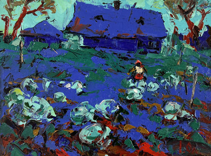 Vibrant impressionist oil painting The garden smells of summer by Oleksiy Ivanyuk