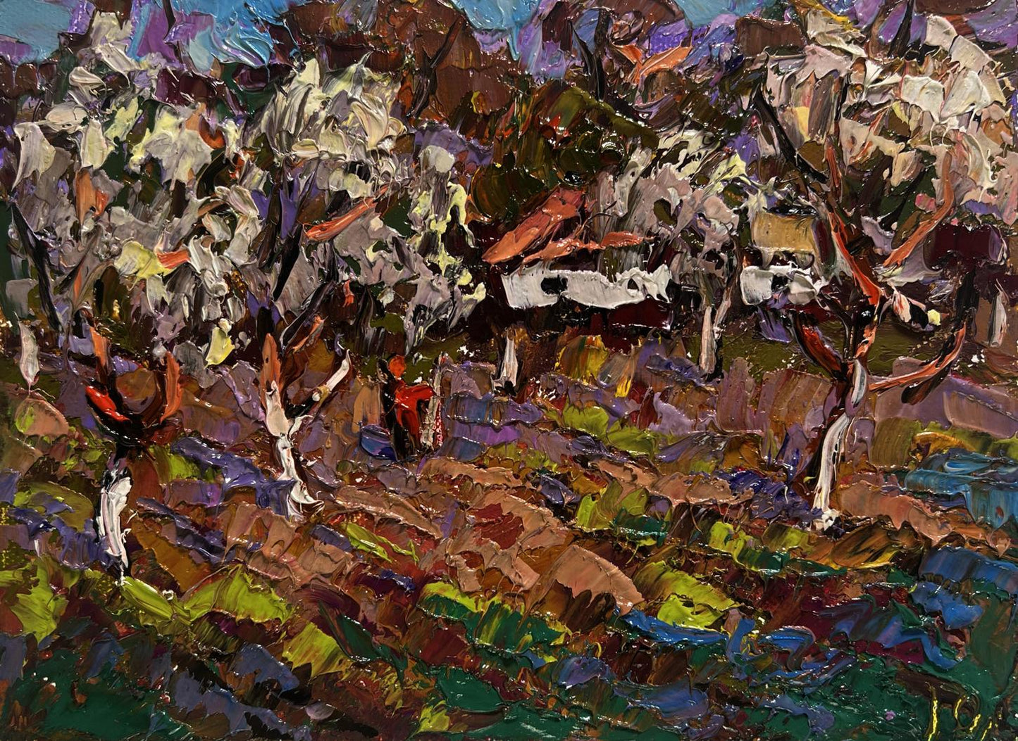 Vibrant impressionist oil painting Gardens in Bloom by Oleksiy Ivanyuk