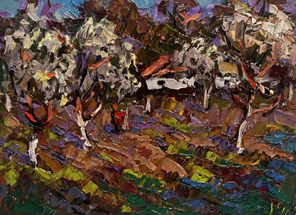 Vibrant impressionist oil painting Gardens in Bloom by Oleksiy Ivanyuk